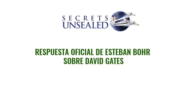 Respuesta oficial de Esteban Bohr sobre David Gates