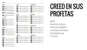 Creed en sus Profetas 2023- Guía de lectura de la Biblia y el Espíritu de Profecía – Imprimible